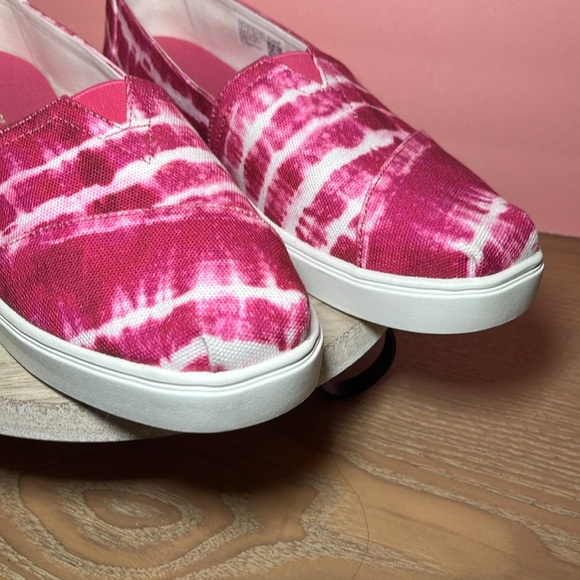 TOMS Alpargata Cupsole Plus Pink White Tye Dye Slip On Casual Canvas Comfy - Picture 6 of 9